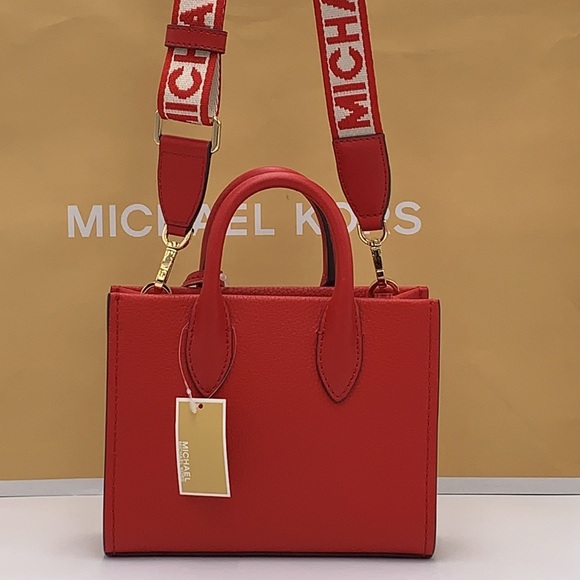 MICHAEL KORS Mirella Extra-Small Shopper XBody Crossbody Bag Bright Red color - Picture 10 of 15
